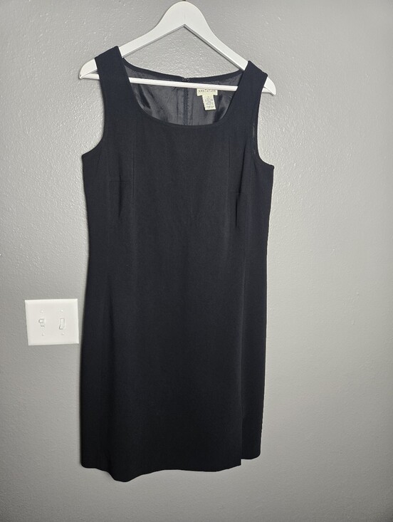Ann Taylor Dresses & Skirts - Vintage Ann Taylor Black Classic Square Neck Shift Dress Size 14